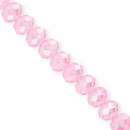Perles &agrave; facettes 12x9&nbsp;mm disque Heishi Rose clair