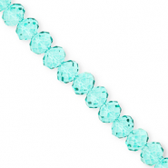 Perles &agrave; facettes 8x6&nbsp;mm disque Heishi Vert turquoise