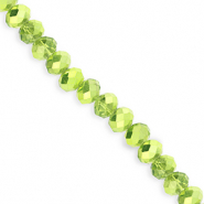 Perles &agrave; facettes 6x5&nbsp;mm disque Heishi Vert-pearl shine coating