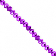 Perles &agrave; facettes 4x3&nbsp;mm disque Heishi Violet fonc&eacute;-pearl shine coating