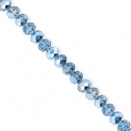 Perles &agrave; facettes 4x3&nbsp;mm disque Heishi Bleu-pearl shine coating