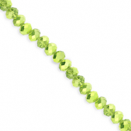 Perles &agrave; facettes 4x3&nbsp;mm disque Heishi Vert-pearl shine coating
