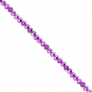 Perles &agrave; facettes 3x2&nbsp;mm disque Heishi Violet-pearl shine coating