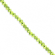 Perles &agrave; facettes 3x2&nbsp;mm disque Heishi Vert-pearl shine coating
