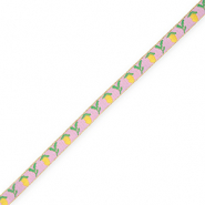 BY31&reg; Ruban texte citron Rose orchid&eacute;e-jaune-vert-dor&eacute;