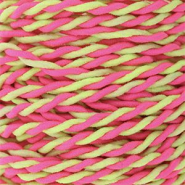 Fil &eacute;lastique color&eacute; 2.5&nbsp;mm Rose n&eacute;on-jaune n&eacute;on