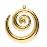 Breloques en acier Inox spirale Dor&eacute;