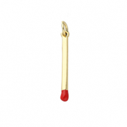Métal TQ laiton breloques allumette Doré-rouge