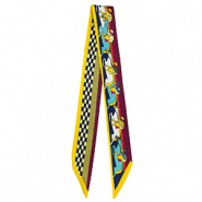 Bandana foulard avec chevaux Jaune-bleu fonc&eacute;-rouge
