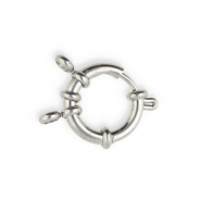 Appr&ecirc;ts en acier inox fermoir bou&eacute;e 18mm avec anneaux Argent&eacute;