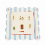 BY31® Breloques en laiton Eco-brass Lot promotionnel (6 pièces) Doré-verte olive-rose clair-rouge