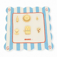 BY31® Breloques en laiton Eco-brass Lot promotionnel (6 pièces) Doré-rouge