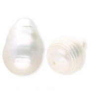 TQ Perles d’eau douce goutte haute lustre Blanc naturel