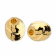 Perles en métal DQ en forme d'œuf Doré (sans nickel)