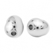 Perles en métal DQ ovale Argenté antique (sans nickel)