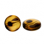 Perles acryliques rondelle avec imprimé léopard Marron ambre transparent