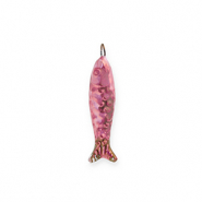 Breloques en c&eacute;ramique DQ&reg; grecque sardine Rose orchid&eacute;e-baie vintage