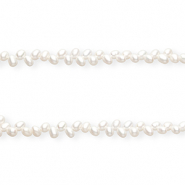 TQ Perles d'eau douce ovale trou diagonal Blanc naturel