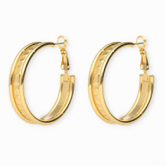 Boucles d'oreilles&nbsp;/&nbsp;cr&eacute;oles en acier Inox Dor&eacute;