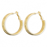 Boucles d'oreilles&nbsp;/&nbsp;cr&eacute;oles en acier Inox Dor&eacute;