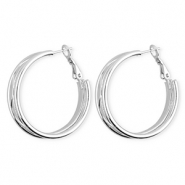 Boucles d'oreilles&nbsp;/&nbsp;cr&eacute;oles en acier Inox Argent&eacute;