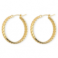 Boucles d'oreilles&nbsp;/&nbsp;cr&eacute;oles en acier Inox serpent Dor&eacute;