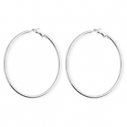 Boucles d'oreilles&nbsp;/&nbsp;cr&eacute;oles en acier Inox Argent&eacute;