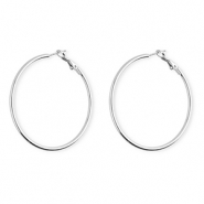 Boucles d'oreilles&nbsp;/&nbsp;cr&eacute;oles en acier Inox Argent&eacute;