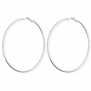 Boucles d'oreilles&nbsp;/&nbsp;cr&eacute;oles en acier Inox Argent&eacute;