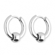 Boucles d'oreilles&nbsp;/&nbsp;cr&eacute;oles en acier Inox Argent&eacute;