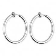 Clip&nbsp;boucles d'oreilles&nbsp;/&nbsp;cr&eacute;oles en acier Inox Argent&eacute;