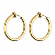 Clip&nbsp;boucles d'oreilles&nbsp;/&nbsp;cr&eacute;oles en acier Inox Dor&eacute;