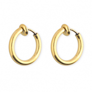 Clip&nbsp;boucles d'oreilles&nbsp;/&nbsp;cr&eacute;oles en acier Inox Dor&eacute;