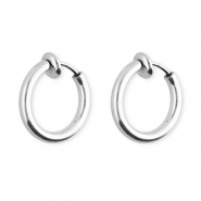 Clip&nbsp;boucles d'oreilles&nbsp;/&nbsp;cr&eacute;oles en acier Inox Argent&eacute;