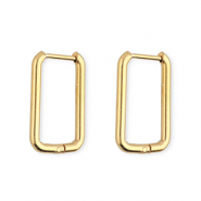 Boucles d'oreilles&nbsp;/&nbsp;cr&eacute;oles en acier Inox rectangle Dor&eacute;