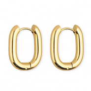 Boucles d'oreilles&nbsp;/&nbsp;cr&eacute;oles en acier Inox ovale Dor&eacute;