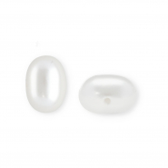 Imitations perles d&rsquo;eau douce ovale trou vertical Blanc