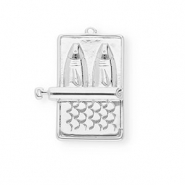 BY31® Breloques en laiton Eco-brass sardines en conserve Argenté