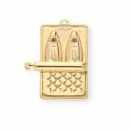 BY31® Breloques en laiton Eco-brass sardines en conserve Doré