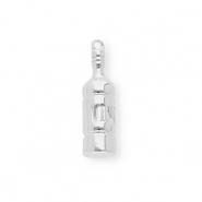 BY31® Breloques en laiton Eco-brass bouteille de vin Argenté
