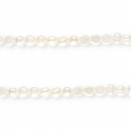 TQ Perles d'eau douce nugget rond 9mm Blanc naturel