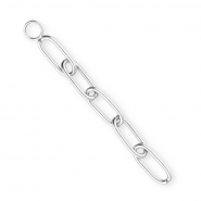 BY31&reg; Breloques en acier inox &agrave; maille for&ccedil;at Argent&eacute;