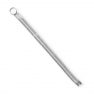 BY31&reg; Breloques en acier inox &agrave; maille serpentine Argent&eacute;