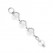 BY31&reg; Breloques en acier inox &agrave; maille coquille Argent&eacute;-blanc