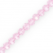 Perles à facettes rondes 6 mm Rose clair