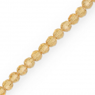 Perles à facettes rondes 4 mm Ocre ambré