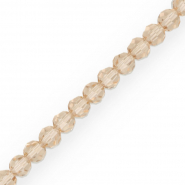 Perles à facettes rondes 6 mm Beige latte