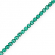 Perles à facettes rondes 4 mm Vert sarcelle