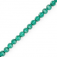Perles à facettes rondes 6 mm Vert sarcelle