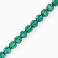 Perles à facettes rondes 10 mm Vert sarcelle